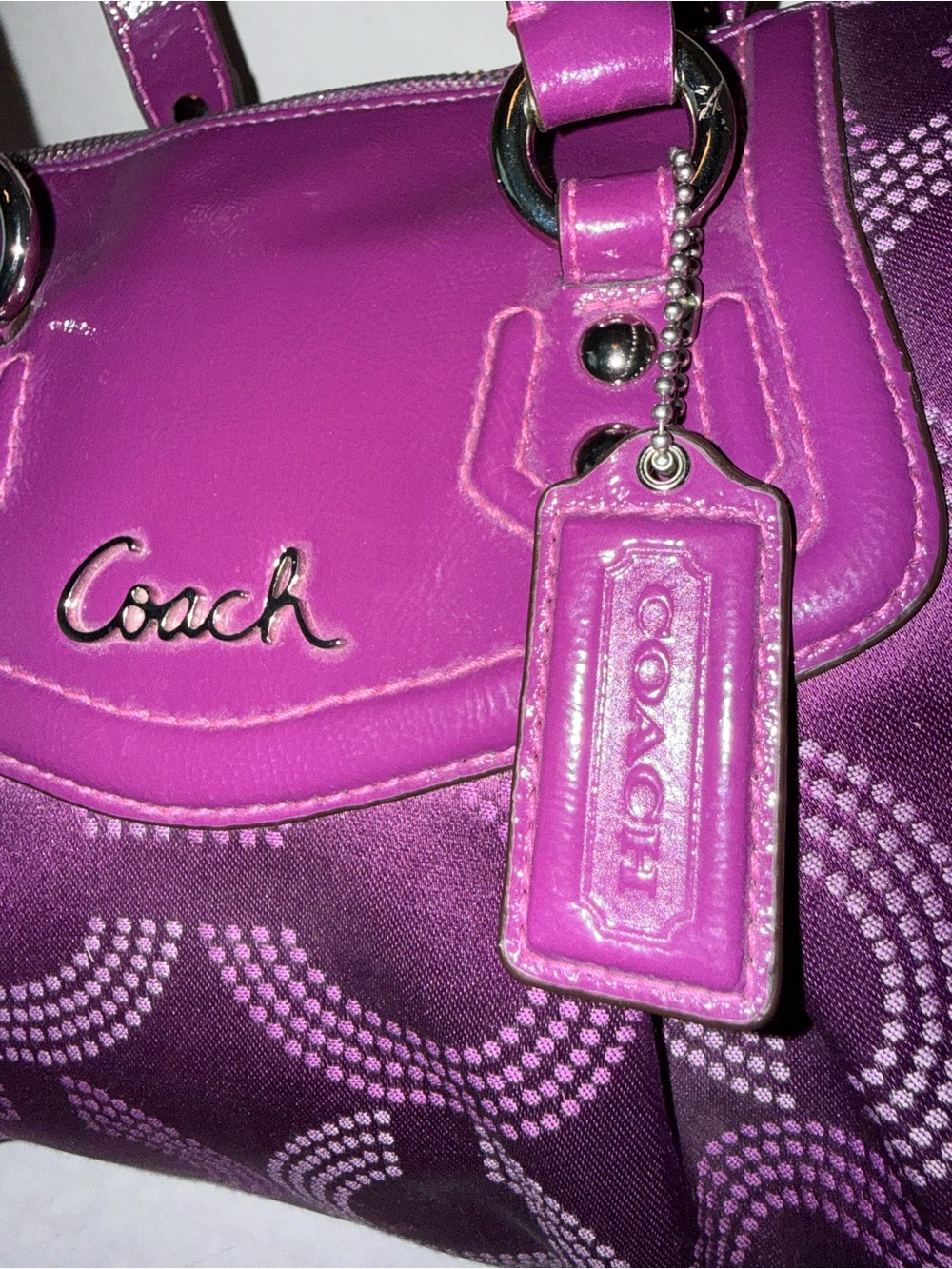 Coach Ashley Dotted Op Art, Purple Berry - Picture 4 of 13